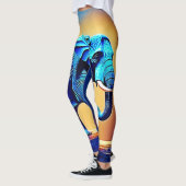 Leggings Blue Elephant Glow Design (Gauche)
