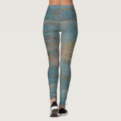 Leggings Blue Faux Beach Bois Texture (Dos)