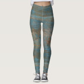 Leggings Blue Faux Beach Bois Texture (Devant)