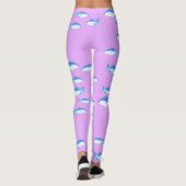 Leggings Blue fish on lilac (Dos)