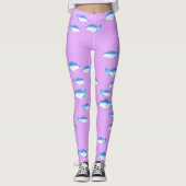 Leggings Blue fish on lilac (Devant)