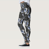 Leggings Blue Floral Skull Series Design 1 (Gauche)