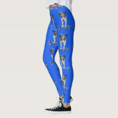 Leggings Blue Fox Terrier Design, (Gauche)