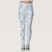 Leggings Blue Garden Butterfly & Floral Garden Motif (Devant)
