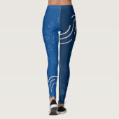 Leggings Blue Geometric | Modern Abstract Fitness Wear (Dos)