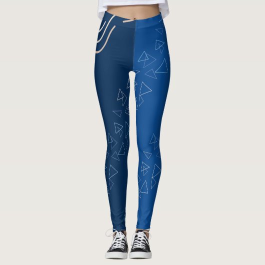Leggings Blue Geometric | Modern Abstract Fitness Wear (Devant)