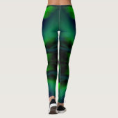Leggings Blue Green Northern Lights Abstrait Art Motif (Dos)