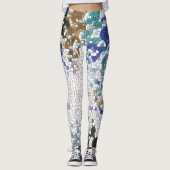 Leggings Blue Green Purple Grey Motif unique (Devant)