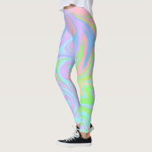 Leggings Blue Green Purple Pink Swirl Conception abstraite (Gauche)