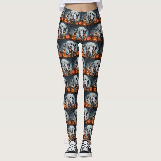 Leggings Blue Heeler Halloween Épouvantable (Devant)