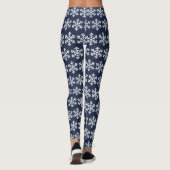 Leggings Blue Holiday Snowflake Noël Fair Isle Motif (Dos)