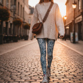 Leggings Blue Marble Abstract