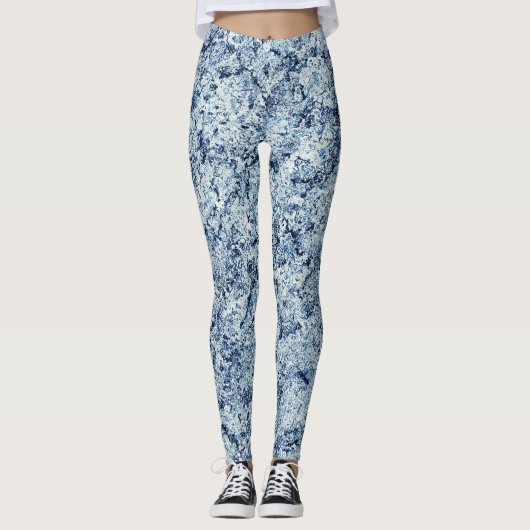 Leggings Blue Marble Abstract (Devant)