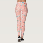 Leggings Blue Mint Vert Corail Blanc Rouge Rose Terrazzo Ar (Dos)