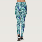 Leggings Blue Ornate Paisley Pattern (Dos)