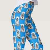 Leggings Blue Polar Bear Pattern Design 