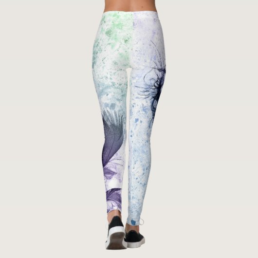 Leggings Blue Purple Feather Lite (Dos)