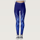 Leggings Blue Racing Flames Decor on (Devant)