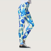 Leggings Blue Sea Shells Ocean Motif (Droite)