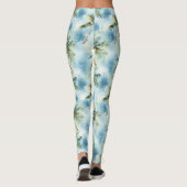 Leggings Blue Skies Tropical Island Palm Trees   (Dos)
