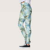 Leggings Blue Skies Tropical Island Palm Trees   (Gauche)