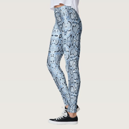 Leggings Blue Super Stonewashed Denim Anaconda Snakeskin (Gauche)