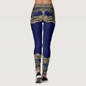 Leggings Blue Tribal Kuchi Belly Dance Yoga (Dos)