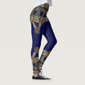 Leggings Blue Tribal Kuchi Belly Dance Yoga (Droite)