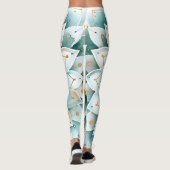 Leggings Blue Turquoise Gold Floral Mandala (Dos)