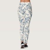 Leggings Blue Vintage Floral Pattern (Dos)