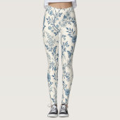 Leggings Blue Vintage Floral Pattern (Devant)
