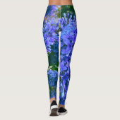Leggings Blue violet lilas romantique bleu floral photo (Dos)