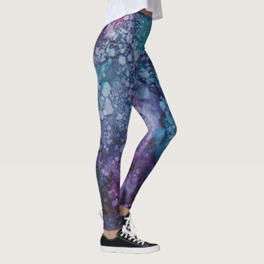 Leggings Blues/Purples Design d'encre (Droite)