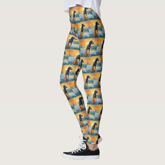 Leggings Bluetick Coonhound Beach Plage Plage de surf Peint (Gauche)