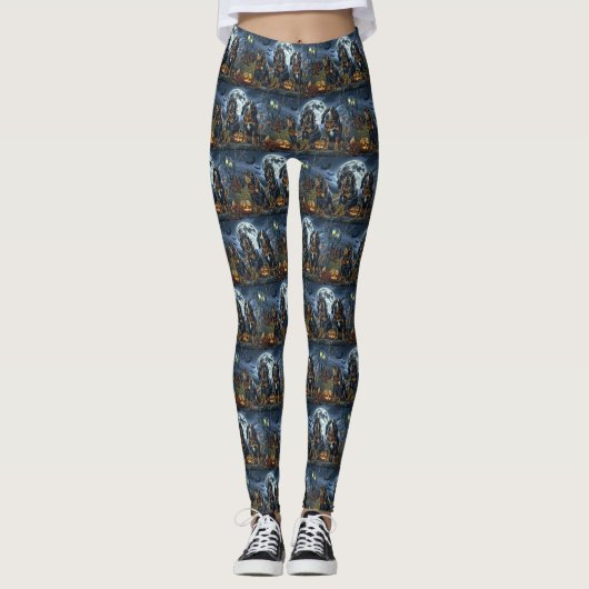 Leggings Bluetick Coonhound Halloween Épouvantable (Devant)