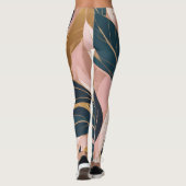 Leggings Blush Pink Gold Boho Collection Feuille tendance (Dos)