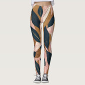 Leggings Blush Pink Gold Boho Collection Feuille tendance (Devant)