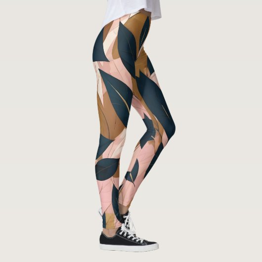 Leggings Blush Pink Gold Boho Collection Feuille tendance (Droite)