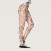 Leggings Blush Rose Gold Damask Moderne Glamour (Droite)