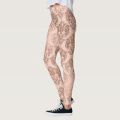 Leggings Blush Rose Gold Damask Moderne Glamour (Gauche)