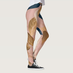 Leggings Blush Rose or Boho Feuilles Collection populaire