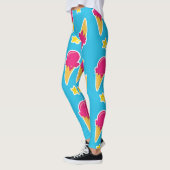 Leggings Boardwalk Bliss : Crème Glacée & Étoiles (Gauche)