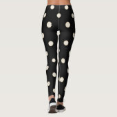 Leggings Bog Antique Pois blancs sur Noir (Dos)