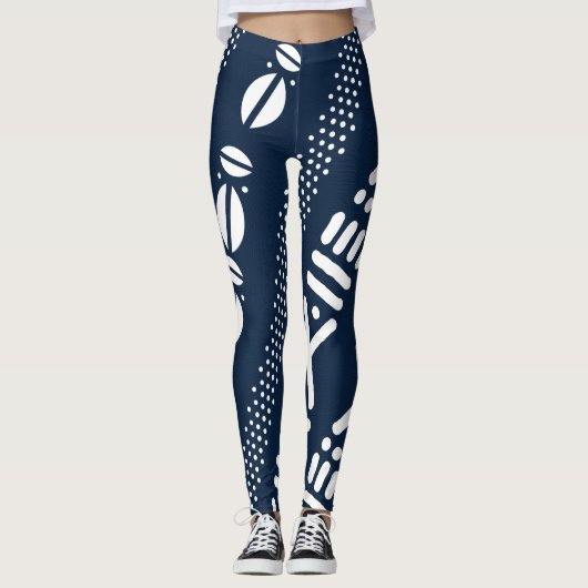Leggings Bogolans Bleus Africains (Devant)
