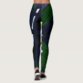 Leggings Bohème Chintz Illustration Marine Vert pourpre (Dos)