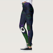 Leggings Bohème Chintz Illustration Marine Vert pourpre (Gauche)