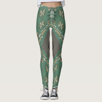 Bohème Chintz Illustration Vert Champignons Blanc