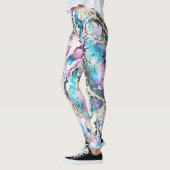Leggings Bohème coloré Pastel Marbre Fractal Abstrait (Gauche)