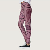 LEGGINGS BOHEMIAN BOHO PINK PAISLEY YOGA PANTS (Gauche)
