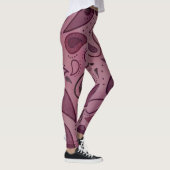 LEGGINGS BOHEMIAN BOHO PINK PAISLEY YOGA PANTS (Droite)